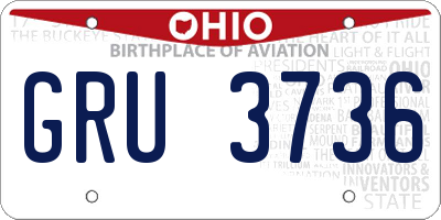 OH license plate GRU3736