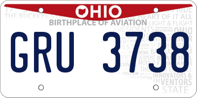 OH license plate GRU3738