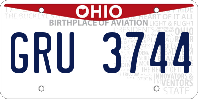 OH license plate GRU3744