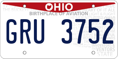 OH license plate GRU3752