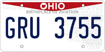 OH license plate GRU3755