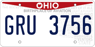 OH license plate GRU3756