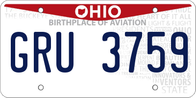 OH license plate GRU3759