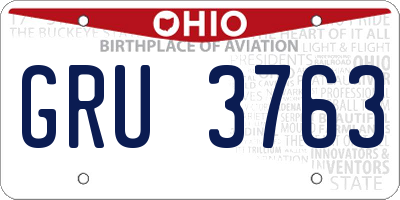 OH license plate GRU3763