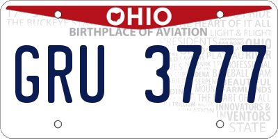 OH license plate GRU3777