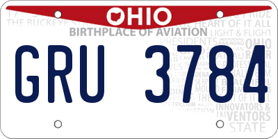 OH license plate GRU3784