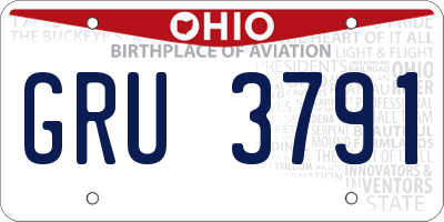 OH license plate GRU3791
