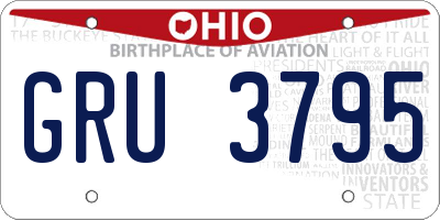 OH license plate GRU3795