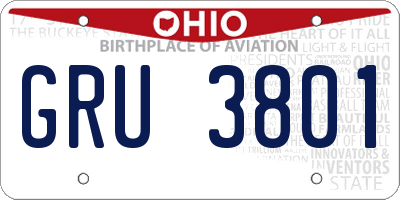 OH license plate GRU3801