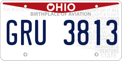 OH license plate GRU3813