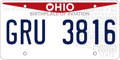 OH license plate GRU3816