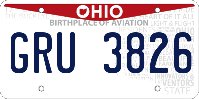 OH license plate GRU3826