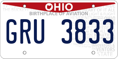 OH license plate GRU3833