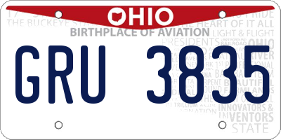 OH license plate GRU3835