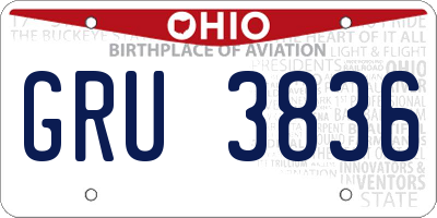 OH license plate GRU3836