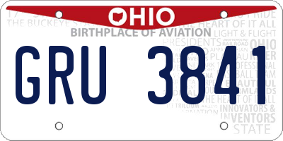 OH license plate GRU3841