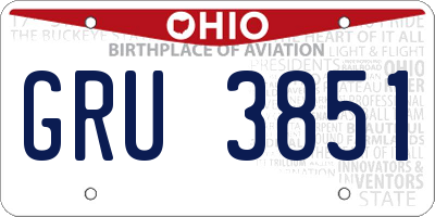 OH license plate GRU3851