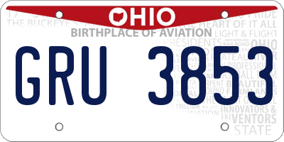 OH license plate GRU3853