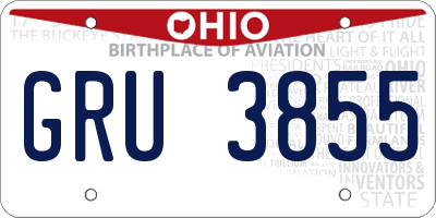 OH license plate GRU3855