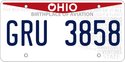 OH license plate GRU3858