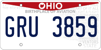 OH license plate GRU3859