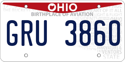 OH license plate GRU3860