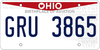 OH license plate GRU3865