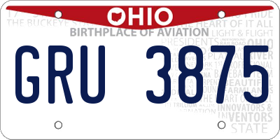 OH license plate GRU3875