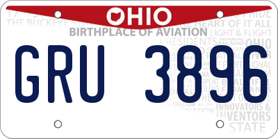 OH license plate GRU3896