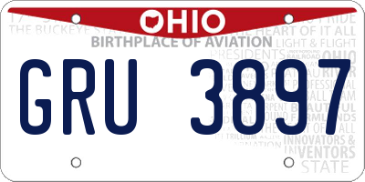 OH license plate GRU3897