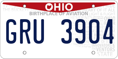OH license plate GRU3904