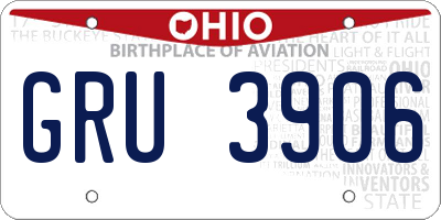OH license plate GRU3906