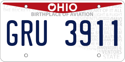 OH license plate GRU3911