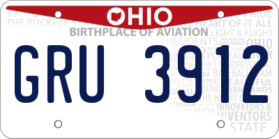 OH license plate GRU3912
