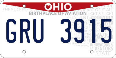 OH license plate GRU3915