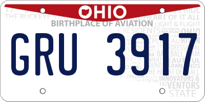 OH license plate GRU3917