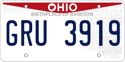 OH license plate GRU3919