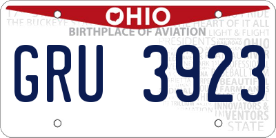 OH license plate GRU3923