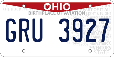 OH license plate GRU3927