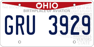 OH license plate GRU3929