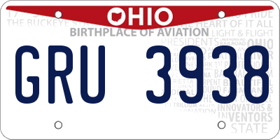 OH license plate GRU3938