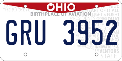OH license plate GRU3952