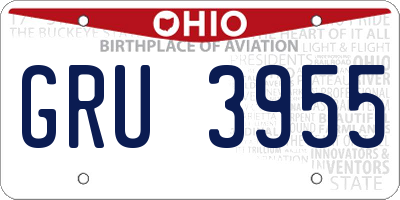 OH license plate GRU3955