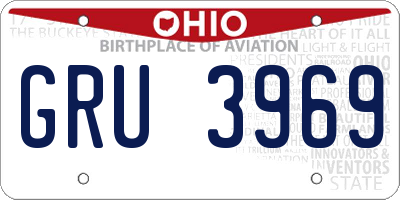 OH license plate GRU3969