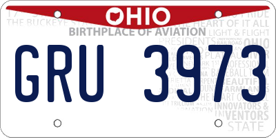 OH license plate GRU3973