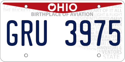 OH license plate GRU3975