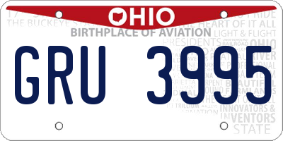 OH license plate GRU3995