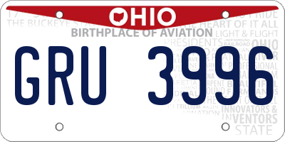 OH license plate GRU3996