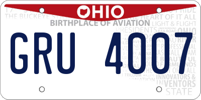 OH license plate GRU4007
