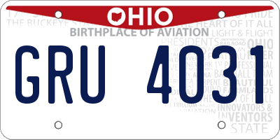 OH license plate GRU4031